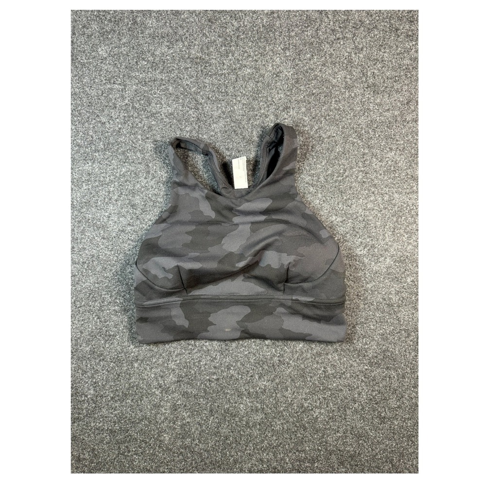 Lululemon Invigorate Training Bra Size 6 Heritage 365 Camo Deep Coal Multi Gray